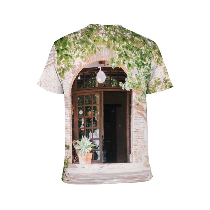 yanfind Adult Full Print T-shirts (men And Women) Wood Building Garden Leaf Architecture Tree Flower Home Outdoors Entrance Ivy Family