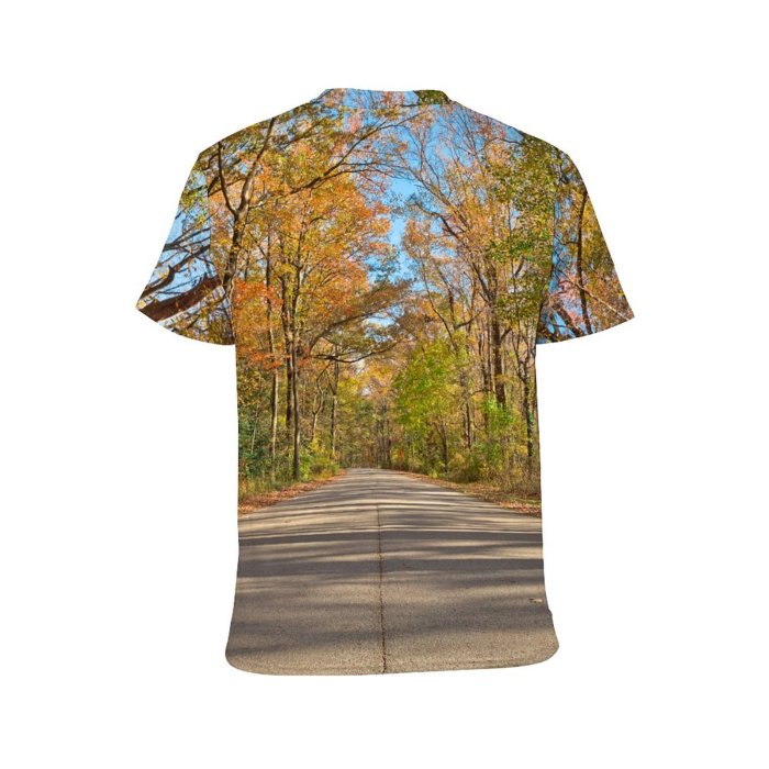 yanfind Adult Full Print Tshirts (men And Women) Fall Autumn Road Hdr Street Lane Drive Route Path Passage Passageway Gateway