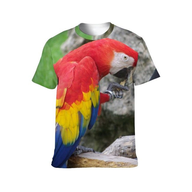 yanfind Adult Full Print Tshirts (men And Women) Ara Beak Beautiful Big Bird Central Chirp Colorful Dark