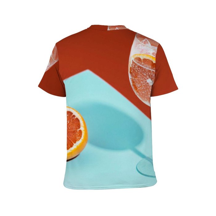 yanfind Adult Full Print T-shirts (men And Women) Summer Glass Lemon Fruit Juicy Tropical Still Liquid Juice Citrus