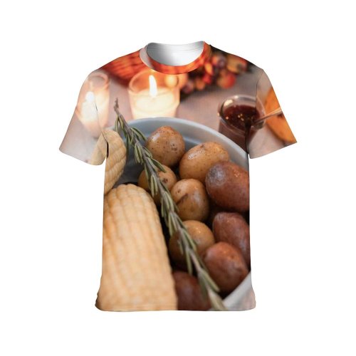 yanfind Adult Full Print T-shirts (men And Women) Wood Dry Corn Rustic Cooking Health Fruit Ingredients Traditional Delicious Still