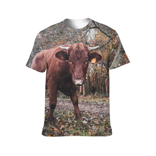 yanfind Adult Full Print T-shirts (men And Women) Landscape Field Winter Countryside Agriculture Farm Grass Park Leaf Tree Fall Outdoors