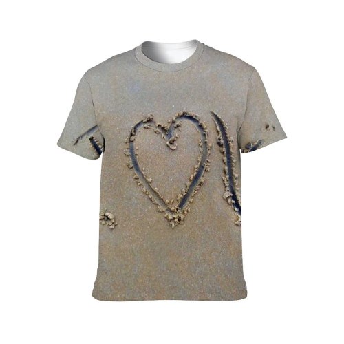 yanfind Adult Full Print Tshirts (men And Women) Love Sand Beach Iloveyou Written