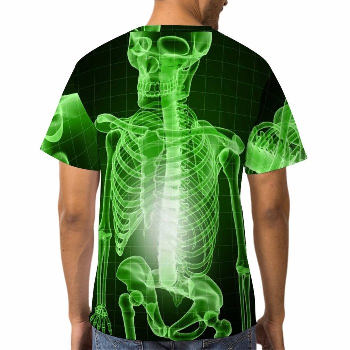 yanfind Adult Full Print Tshirts (men And Women) Xray Skull Skeletal Bones Medical Colour Effects Texture Abstract Threedimensional Technology Imagination