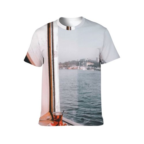 yanfind Adult Full Print T-shirts (men And Women) Light Sea Dawn Sunset Sand Ocean Summer Architecture Luxury Travel Window