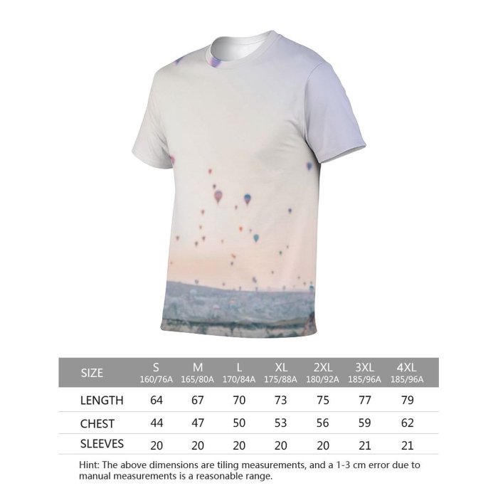 yanfind Adult Full Print T-shirts (men And Women) Flying High Freedom Travel Balloon Fun Adventure Outdoors Hot Aircraft Recreation