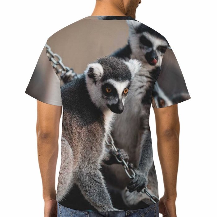 yanfind Adult Full Print T-shirts (men And Women) Portrait Monkey Outdoors Wild Wildlife Primate Stripe Jewelry Band