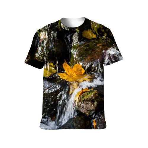 yanfind Adult Full Print Tshirts (men And Women) Maple Trees Leaves Leaf Fall Autumn Colorful Sunny Beautiful Glitter