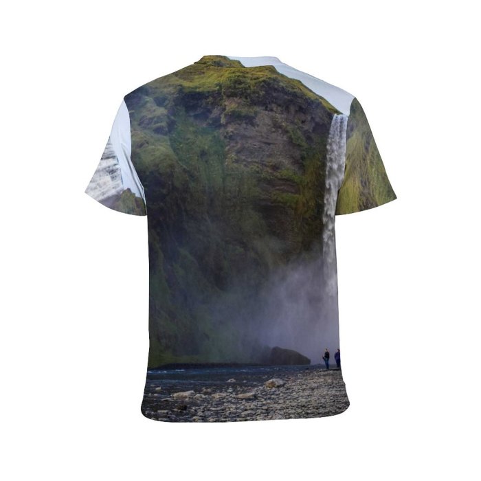 yanfind Adult Full Print T-shirts (men And Women) Mist Lake Park River Travel Motion Rock Outdoors Rainbow Scenic