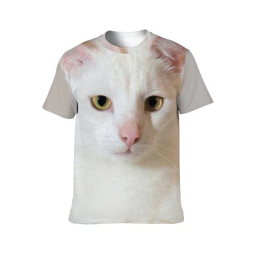 yanfind Adult Full Print T-shirts (men And Women) Young Portrait Kitten Baby Funny Friendship Little Staring Sit Curiosity Whisker
