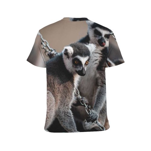 yanfind Adult Full Print T-shirts (men And Women) Portrait Monkey Outdoors Wild Wildlife Primate Stripe Jewelry Band