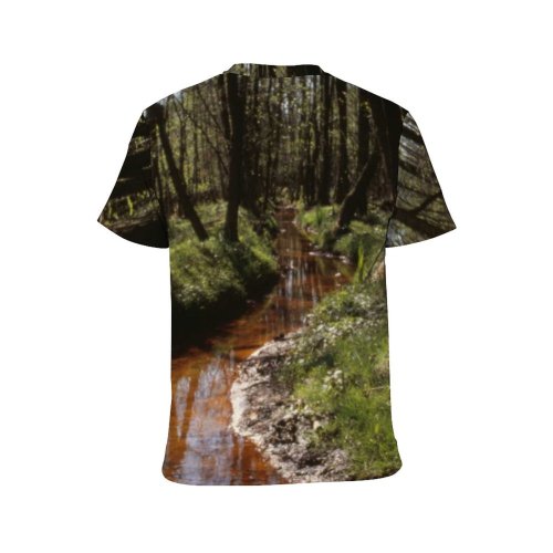 yanfind Adult Full Print T-shirts (men And Women) Landscape Trees Woods River Trench Forest Shadows Outdoors