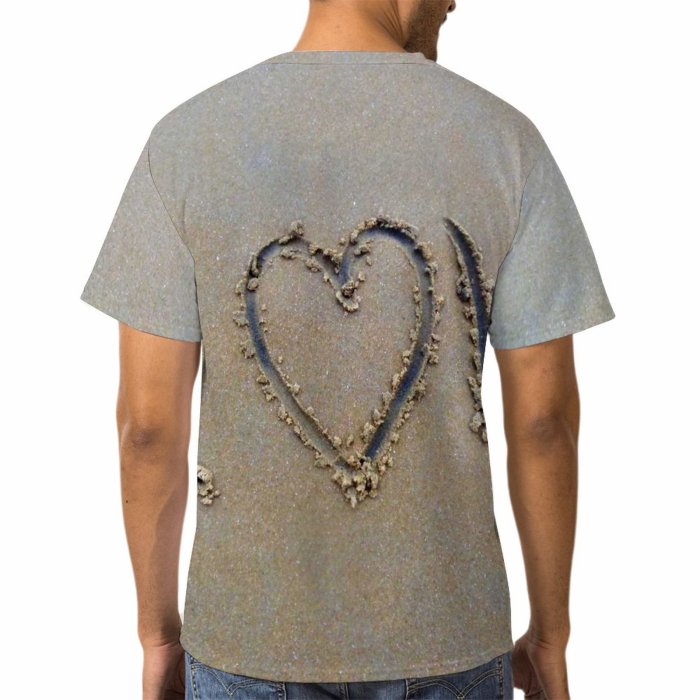 yanfind Adult Full Print Tshirts (men And Women) Love Sand Beach Iloveyou Written