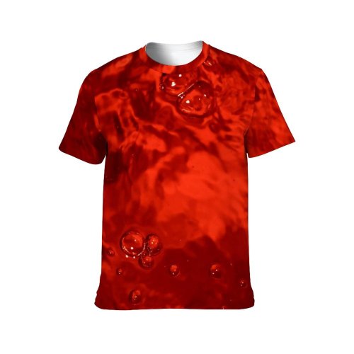 yanfind Adult Full Print T-shirts (men And Women) Abstract Blood Liquid Smooth Texture Transparent
