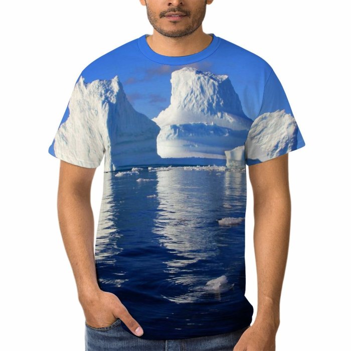 yanfind Adult Full Print T-shirts (men And Women) Sky Floating Frozen Horizon Icebergs Massive Ocean Reflection Sea Solid