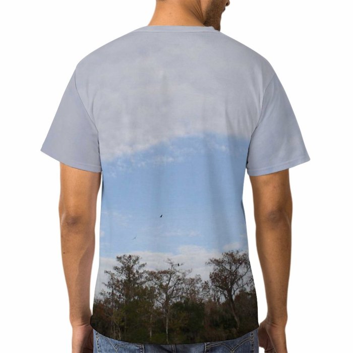 yanfind Adult Full Print Tshirts (men And Women) Flora River Landscape Sky Clouds Trees Treetops Natural