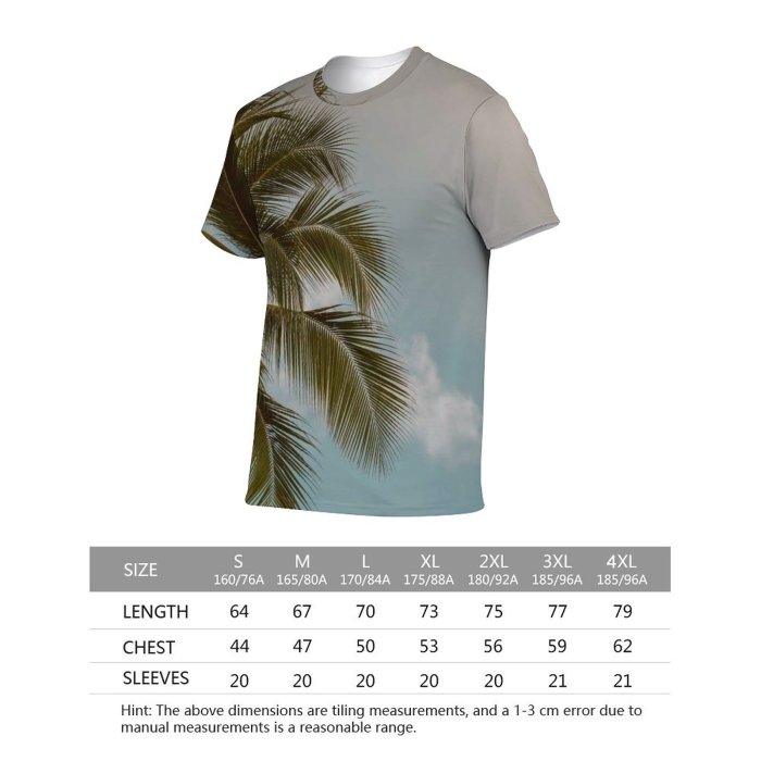 yanfind Adult Full Print T-shirts (men And Women) Sea Sunset Beach Vacation Sand Ocean Summer Travel Seascape Seashore Island