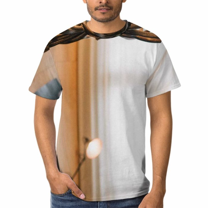 yanfind Adult Full Print T-shirts (men And Women) Wood Light Relaxation Architecture Luxury Lamp Door Window Room Candle Furniture Family