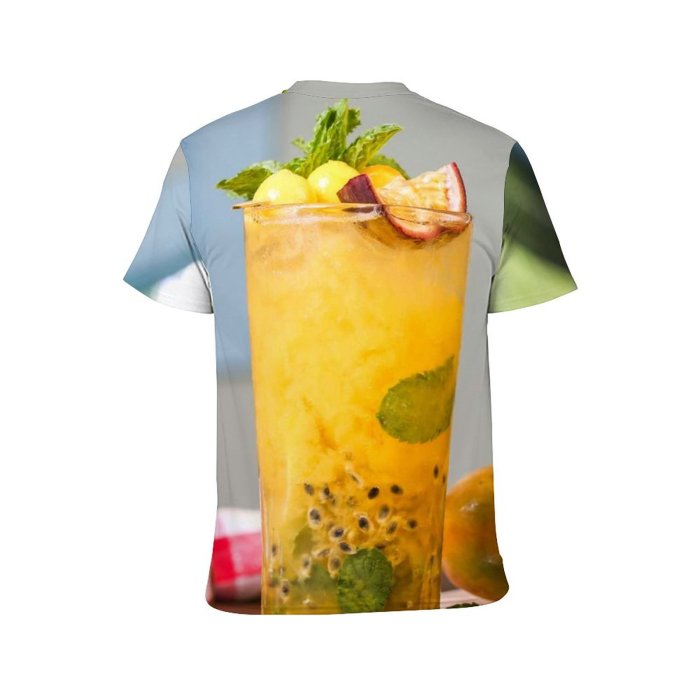 yanfind Adult Full Print T-shirts (men And Women) Summer Cocktail Glass Leaf Lemon Health Fruit Homemade Delicious Tropical Lime