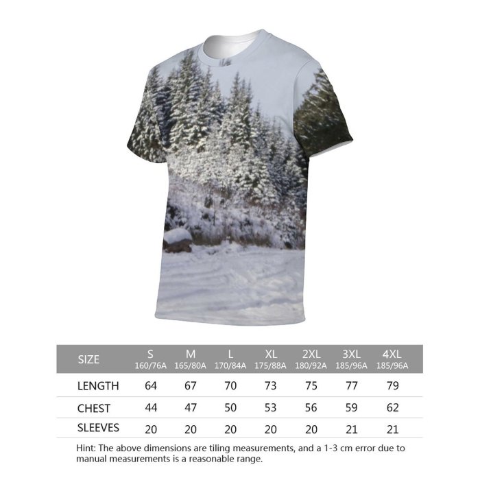 yanfind Adult Full Print Tshirts (men And Women) Landscape Trees Woods Winter Snow Scenery