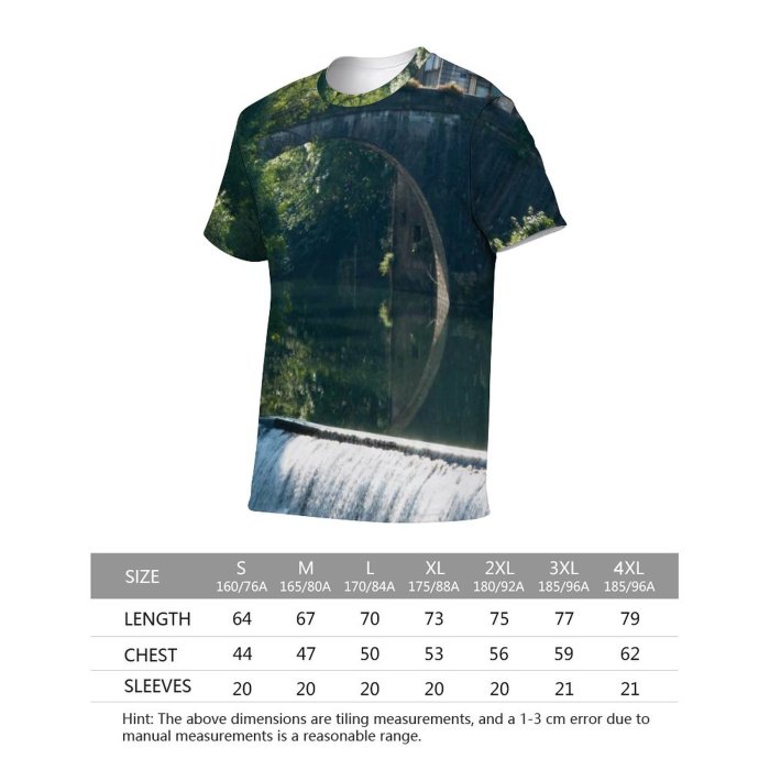 yanfind Adult Full Print Tshirts (men And Women) French France Village Lake River Waterfall Europe Beautiful Landscape Old Vacation