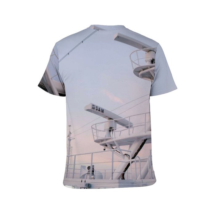yanfind Adult Full Print T-shirts (men And Women) Light Sea Construction Boat Technology Architecture High Airport Airplane Travel