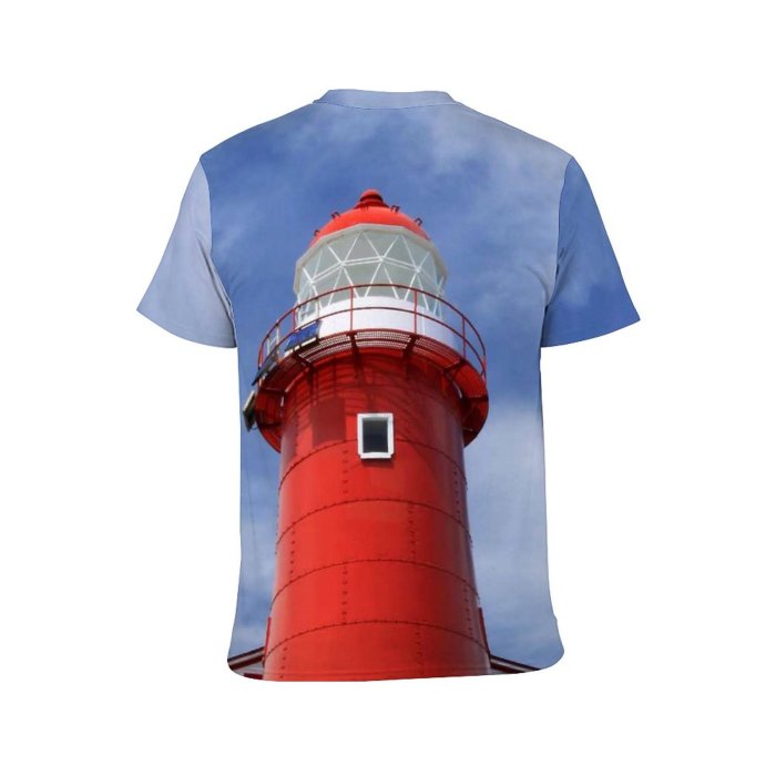 yanfind Adult Full Print T-shirts (men And Women) Lighthouse Landscape Rocks Clouds Sky Travel Tourism Safety Insurance