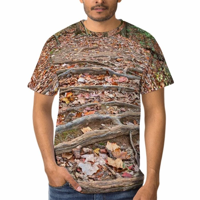 yanfind Adult Full Print Tshirts (men And Women) Fall Forest Trail Hdr Path Pathway Way Grass Passage Passageway Tree Trees