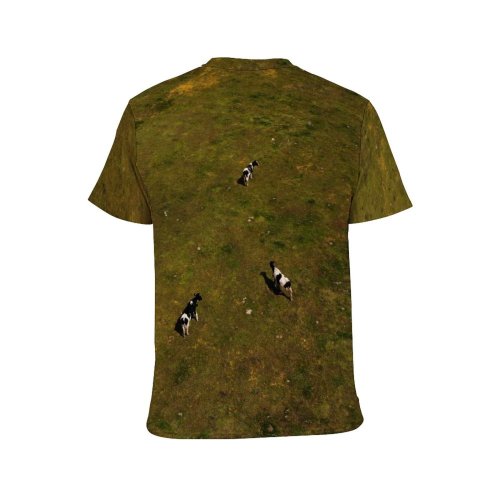 yanfind Adult Full Print T-shirts (men And Women) Landscape Bird Agriculture Farm Grass River Travel Grassland Cow Sheep Soil Cattle
