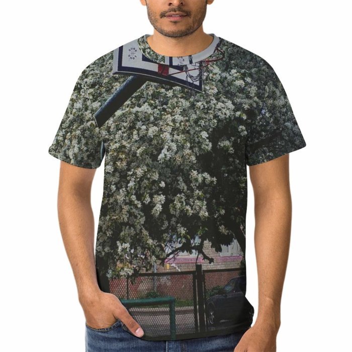 yanfind Adult Full Print T-shirts (men And Women) Wood Road Street Garden Park Architecture Tree Courtyard Signal Home Outdoors Recreation