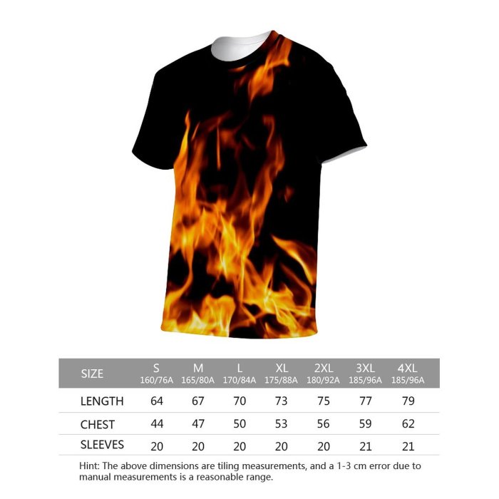 yanfind Adult Full Print T-shirts (men And Women) Abstract Beautiful Blaze Blazing Burn Closeup Explode Explosion Fire Flame Heat Hot