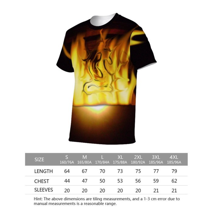 yanfind Adult Full Print Tshirts (men And Women) Fire Flames Lovers Abstract Hot Flammable