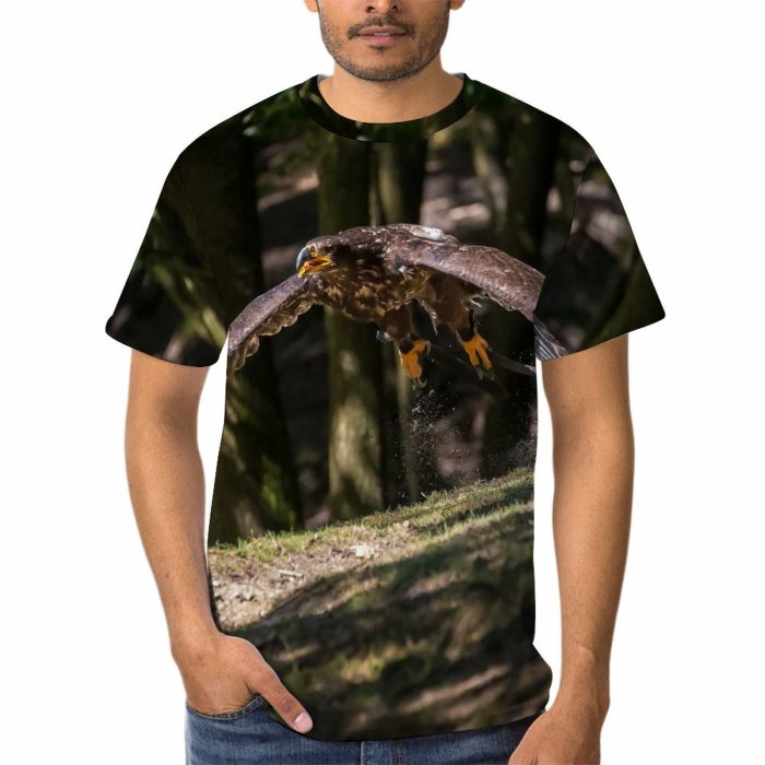 yanfind Adult Full Print T-shirts (men And Women) Wood Flight Bird Tree Beak Eagle Outdoors Wild Fly Wildlife Wing Hawk