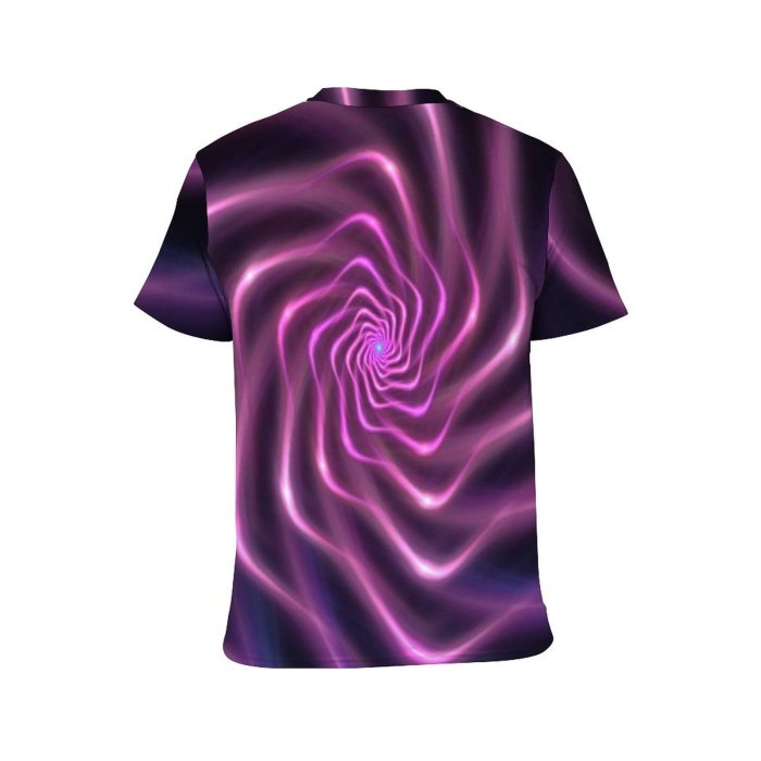 yanfind Adult Full Print T-shirts (men And Women) Abstract Spiral Texture Light