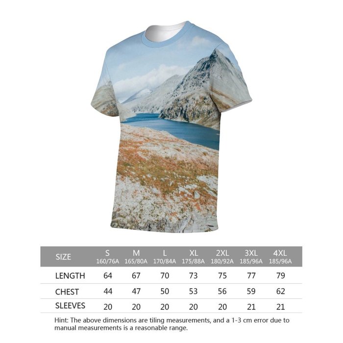 yanfind Adult Full Print T-shirts (men And Women) Snow Winter Lake High Travel Rock Outdoors Valley Hike Barbaric