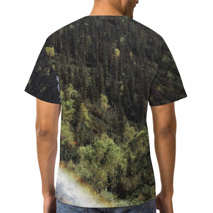 yanfind Adult Full Print T-shirts (men And Women) Wood Landscape Fog Lake Tree River Fall Travel Reflection Idyllic Outdoors