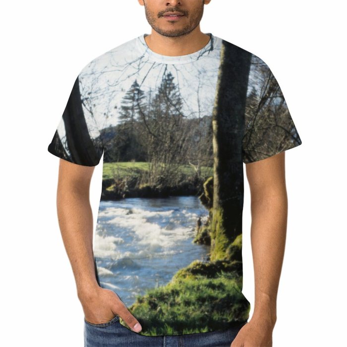 yanfind Adult Full Print T-shirts (men And Women) Landscape Trees Branches Plants River