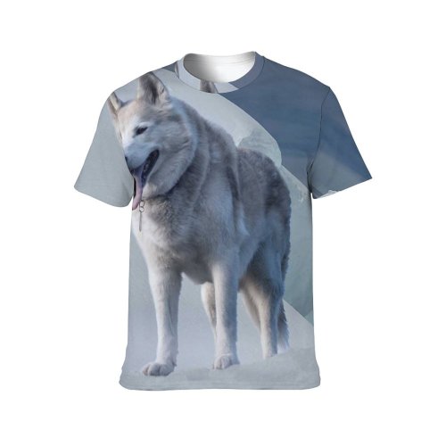 yanfind Adult Full Print T-shirts (men And Women) Portrait Big Canidae Carnivore Frost Frosty Frozen Fur Furry Wolf Hunter