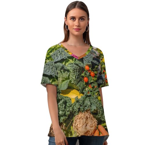 yanfind V Neck T-shirt for Women Alschim ° German E) (Rheinland) Eating Wallpapers Closeup Plant Produce Garden Summer Top  Short Sleeve Casual Loose