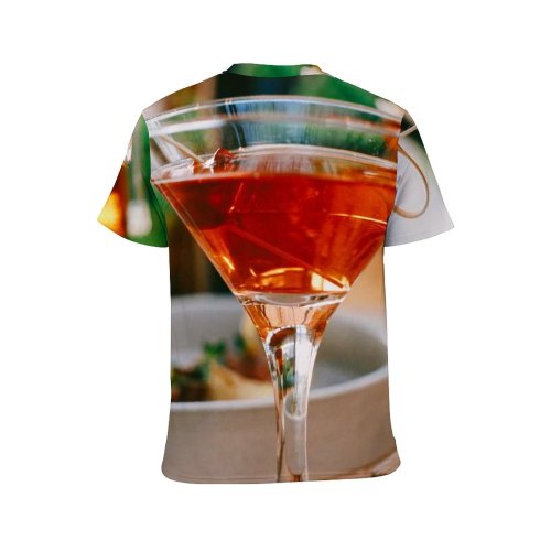 yanfind Adult Full Print T-shirts (men And Women) Wood Bar Party Cocktail Glass Beer Wine Classic Traditional Still Vodka