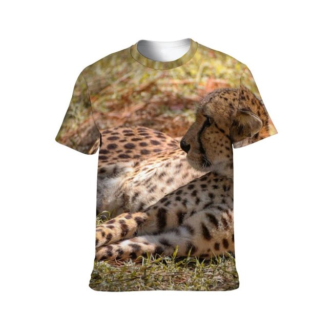 yanfind Adult Full Print T-shirts (men And Women) Grass Fur Cat Outdoors Wild Leopard Safari Wildlife Danger Cheetah