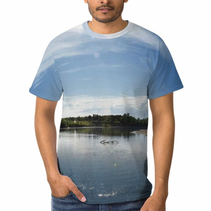yanfind Adult Full Print Tshirts (men And Women) Area Beauty Bush Clear Forest Idyllic Lake Landscape Leisure Loch Outdoors