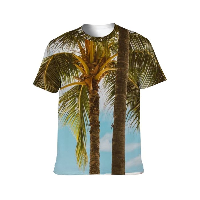 yanfind Adult Full Print T-shirts (men And Women) Sky Clouds Hawaii Guard Oahu Palm Tree Paradise Rainbow