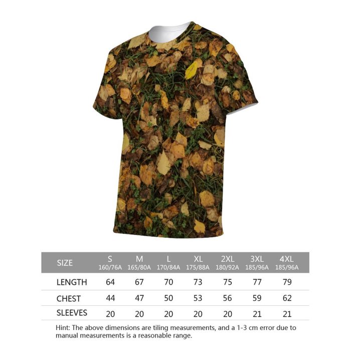 yanfind Adult Full Print Tshirts (men And Women) Fall Autumn Leaves Grass Ground Texture