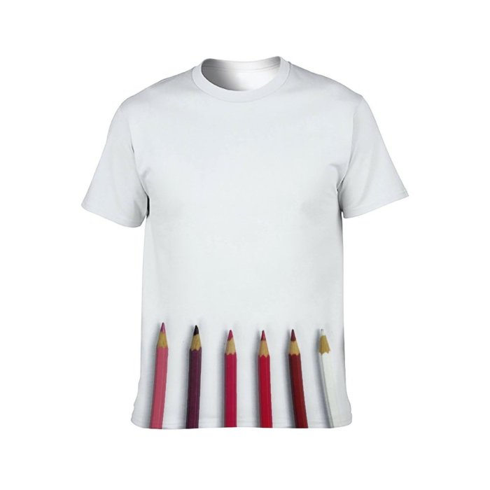 yanfind Adult Full Print T-shirts (men And Women) Wood Art Writing School Creativity Row College Rainbow Crayon Coloring Stationery Motley