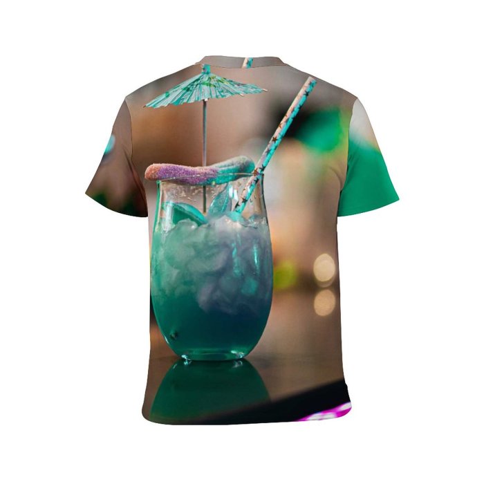 yanfind Adult Full Print T-shirts (men And Women) Summer Party Glass Christmas Nightlife Tropical Juice Sparkling Vodka Liquor