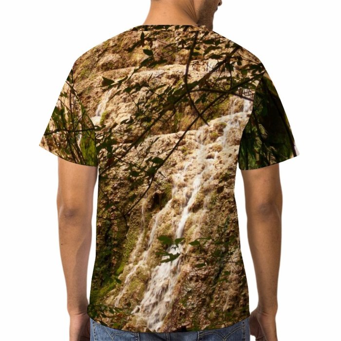 yanfind Adult Full Print Tshirts (men And Women) Landscape Waterfalls Cliff