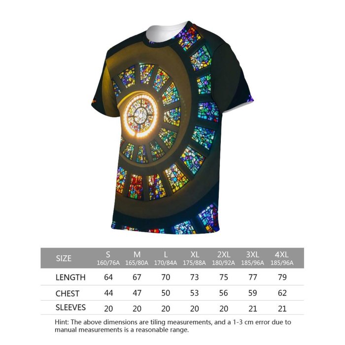 yanfind Adult Full Print T-shirts (men And Women) Light Abstract Travel Time Design Round Decoration Circular Interior Contemporary Proportion