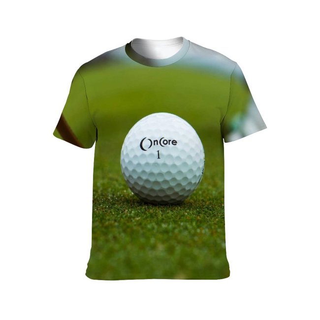 yanfind Adult Full Print T-shirts (men And Women) Grass Sport Ball Club Exercise Outdoors Hole Leisure Recreation Bunker Tee