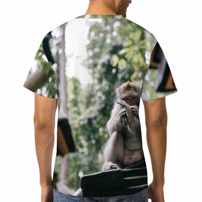 yanfind Adult Full Print T-shirts (men And Women) Wood Architecture Tree Travel Statue Portrait Sculpture Monkey Outdoors Religion Cemetery Primate